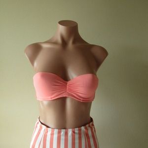 Victorias secret 32B Bikini Top coral strapless